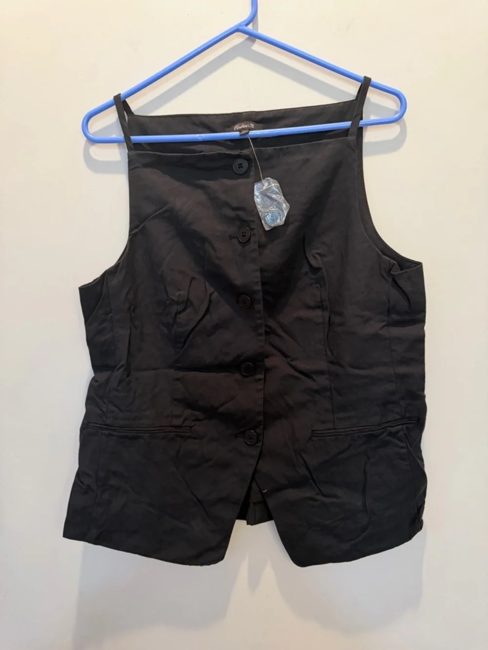 Madewell Black Button-Front Square-Neck Camisole Vest - Picture 2 of 5